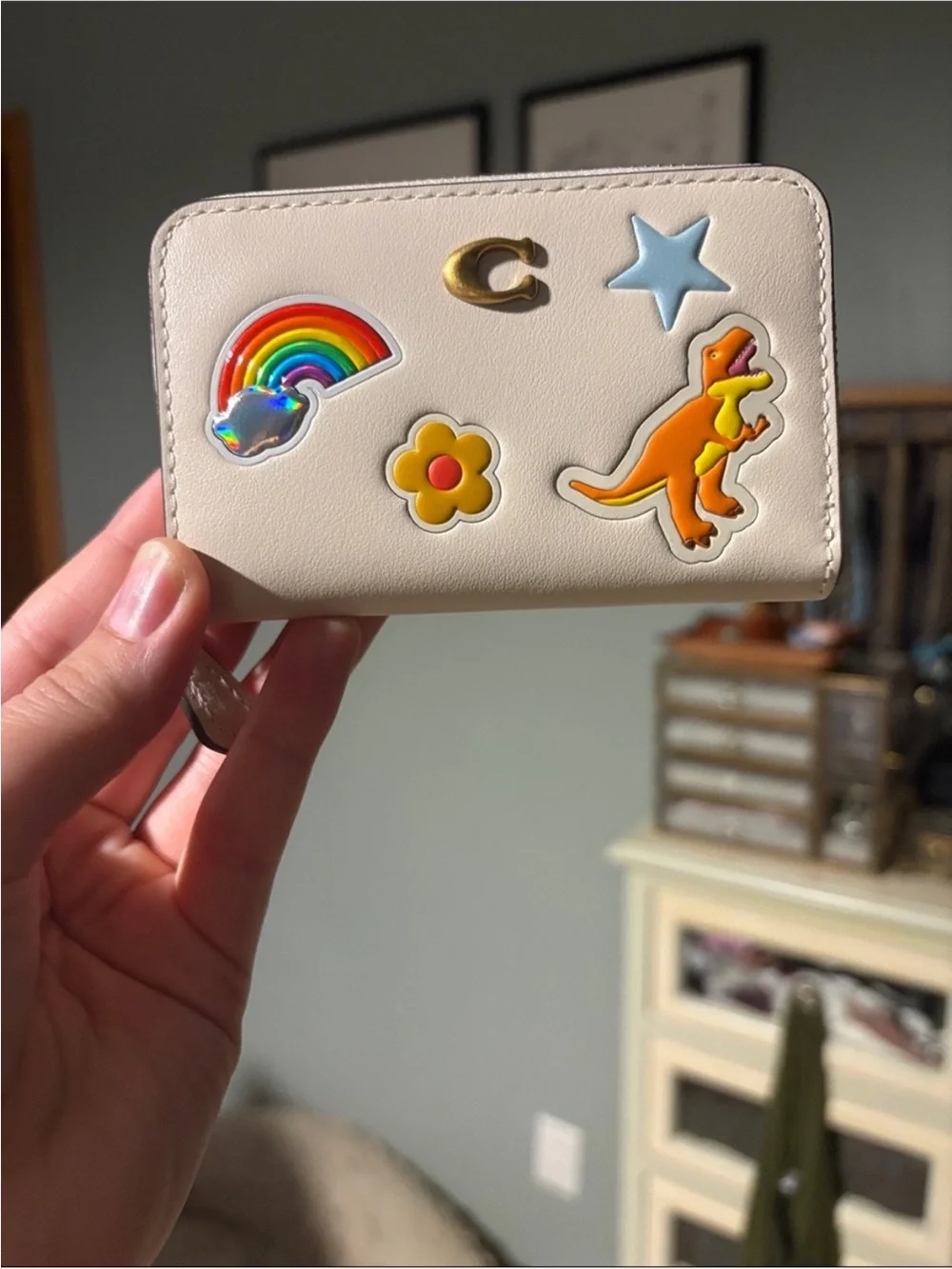 Coach Small Zip Around Card Case with Sticker Print  #CCD21